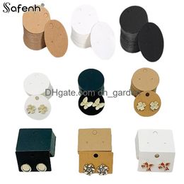 Other Labeling Tagging Supplies Set Round Cardboard Earring Display Cards Blank Kraft Paper Jewelry Hanging Tags For Ear Studs Selling Otnlb
