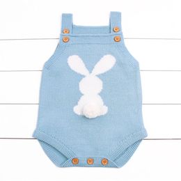 born Baby Bodysuits Adorable Rabbit Pattern Girl Boy Knit Jumpsuits Toddler Infant Funny Onsie Fall Spring Outerwear Clothes 240523