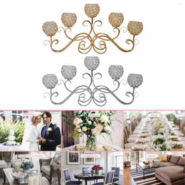 Candle Holders 5-Arm Crystal Holder Banquet Party Dining Table Candelabra Home Decor