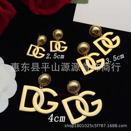 women earrings C Letter Classic Earrings Womens Palace Zircon Earrings Light Luxury Grade Brass Earrings