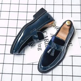 Casual Shoes Italian Men Tassel Loafers Handmade Patchwork Flats Leather Designer Dress Summer Leisure Mens