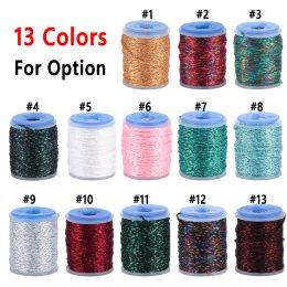 Bimoo 10M/spool 1mm Holographic Flash Flat Braid Thread Fly Tying Body Material for Trout Streamer Saltwater Flies Lure Bait
