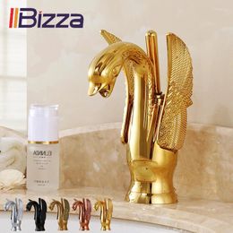 Bathroom Sink Faucets Basin Design Swan Faucet Gold Plated Wash El Luxury Copper Mixer Taps And Cold 1601