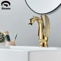 Bathroom Sink Faucets Shinesia Golden Swan Basin Faucet For Vessel And Cold Water Nordic Luxury Mixer Tap 12 Types