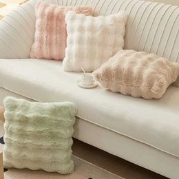 Cushion/Decorative Pillow Cream Wind Light Luxury Simulation Rabbit Plus Set Plus Living Room Sofa Bedroom Bed Beige Backrest Mat Q240523