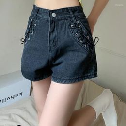 Women's Shorts Summer Casual Denim Women Korean Style Solid Colour Loose Straight High Waist Office Lady Versatile Short Pants Female