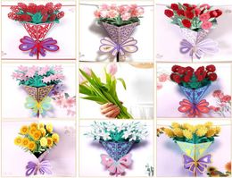 Mothers Day Greeting Cards Postcard 3D POP UP Flower Thank You MOM Happy Birthday Invitation Customized Gifts Wedding Paper5947416