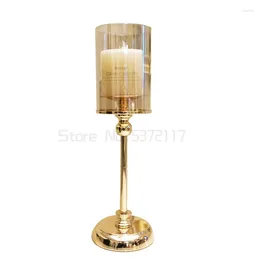 Candle Holders European Candlestick Romantic Candlelight Dinner Props Crystal Glass Cover Nordic Western Table Lamp