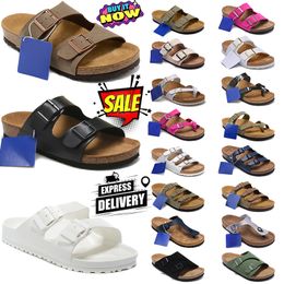 2024 designer sandals boston slippers for men women arizona cork flat birks slides Buckle Strap men women leather suede black brown flip flops loafers slipper