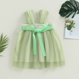 0-3Y Toddler Baby Girls Princess Dress Sleeveless Strap 3D Flower Lace Mesh Layered Tulle Sling Sundress