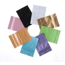 Colourful Aluminium Foil Zipper Packaging Bags Reuseable Plastic Self Sealing Packing Pouch Smell Proof Storage Bag for Food Tea Coffee LL