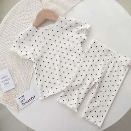 Abbigliamento per bambini Set di abbigliamento per bambini Dot Stampa per dormire Pamas Casual infantile bambini coreano per bambini estate usura all'aperto costumef24525