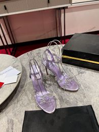 Luxury Summer Womens Sandals Shoes High Heels Lady Pumps Crystal-embellished Dress Bridal Wedding Gladiator Sandalias en 35-43