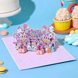 Gift Cards Greeting Cards 3D pop-up birthday card with balloon cake cartoon birthday gift for parents wife husband children friends greeting card WX5.22