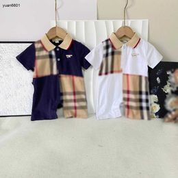 Popular newborn jumpsuits designer Lapel collar toddler clothing Size 52-90 CM baby Crawling suit Summer cotton infant bodysuit 24May
