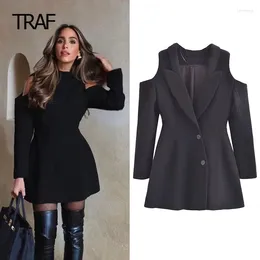 Women's Suits Black Dresses Blazer Tailoring Spring 2024 Long Sleeve Top In Coats Office Wear For Women Professional