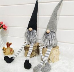 New Christmas Striped Cap Faceless Doll Swedish Nordic Gnome Old Man Dolls Toy Christmas Tree Ornament Pendant Home Decoration XD29954187