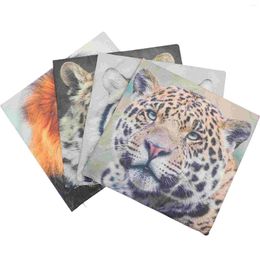 Pillow 4pcs Decorative Square Linen Pillowcase Home Throw Case Bed Protector Animal Head Cover