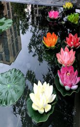 5 PCS 10cm Floating Lotus Artificial Flower Wedding Home Garden Party Decorations DIY Water Lily Mariage Fake Plants9923376