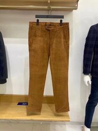 Pantaloni da uomo autunno e inverno canali marrone cotone vellutoy pantaloni casual