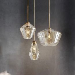 Designer moderno Designer Glassamphade Lampada a ciondolo altezza regolabile per soggiorno cucina da pranzo isola per la casa di illuminazione a led