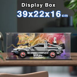 Acrylic Display Box for Lego 10300 Back to the Future Time Machine Dustproof Clear Case Set not Included 240510