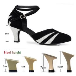 Latin Dance Shoes Ladies Salsa Tango Ballroom Banquet Party Sneakers Silver Gold Outdoor Dance Girls High Heels