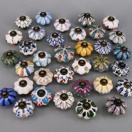 One Piece Vintage Ceramic Door Knobs for Cabinet Drawer, Closet Cupboard Wardrobe furniture door Pull Handle