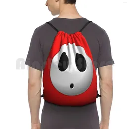 Backpack Shyguy Face Mask Drawstring Bags Gym Bag Waterproof Shy Guy Halloween Costume Videogames