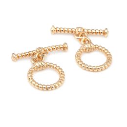 18K Gold Colour Brass Geometry O Toggle Clasps Bracelet Connect Clasps Jewellery Bracelets Making Supplies Diy Findings Accessories