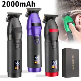 T9 USB Hair Clipper Professional Cordless Electric Hair Trimmer Barber Shaver Trimmer Beard 0mm Men Hair Cutting Machine for Men 240523