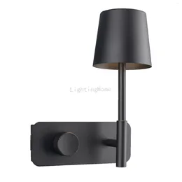 Wall Lamp Modern Minimalist Led Indoor El Bedroom Bedside Knob Switch Usb Mobile Phone Charging Lamps Drop