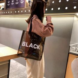 Evening Bags Transparent Women Shopping Bag Portable Jelly PVC Clear Beach Tote Shoulder Travel Handbags