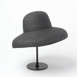 Women Sun Hats Wide Brim Clcohe Summer Straw Hats Natural Black fashion Floppy Beach Boater Hat Cap Hats 240522