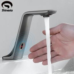 Kitchen Faucets Shinesia Sensor Bathroom Brass Basin Faucet Luxury Sink Mixer Single Cold Water Tap Black/Gray/White/Chrome