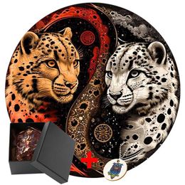 Puzzles Yin Yang Leopard Montessori Games Wooden Puzzle 3d Wood Model Christmas Games Wood Puzzles Game Boy Fidget Toys Children Toys Y240524