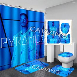 Shower Curtains M. Pokora 3D Waterproof Bathroom Curtain Anti-slip Bath Mat Set Toilet Rugs Carpet H01