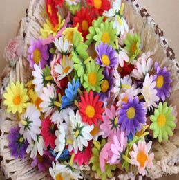 Lovely small real touch daisy silk flowers chrysanthemum s artificial flowers silk head flowers for patry decoration7941287