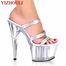 Dance Shoes Noble Evening Shoes/performance To The 15 Cm High-heeled Sandals/thick Bottom Glass