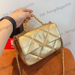 25CM Gold Silver Lambskin 19 Shoulder Bags With Serial Number Luxury Designer Top Chain Hand Clutch Evening Wedding Party Messenegr Purse Turn Buckle Handbags