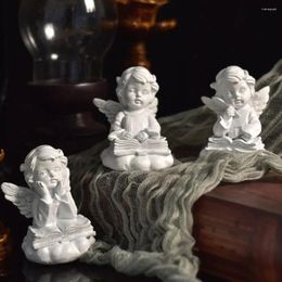 Decorative Figurines Angel Plaster Miniature Ornaments Sculpture Resin Girl Decoration Crafts Cute Fairy Statue Room Desktop Home Decor