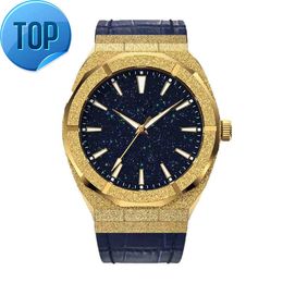 Low moq ready to ship No Genuine leather band Paul style Rich star dust dial gold frosted stainless steel men quartz watch