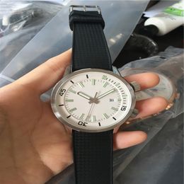 2017 Men's sport watch top Quality mechanical automatic watches stainless steel wristwatch white dial rubber strap 073 266u