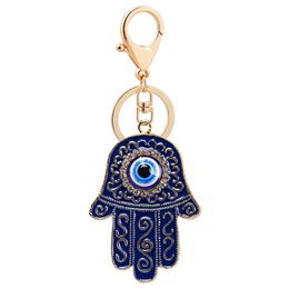 Creative Blue Eyes Keychain Purse Charms Crystal Rhinestone Key Chain Ring Fashion Holder Car Keyrings 287m