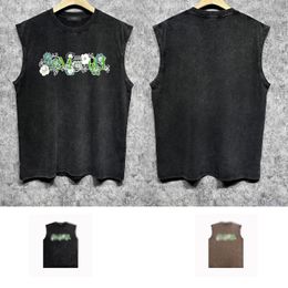 new designer men tank tops trendy brand summer cotton breathable sports sleeveless t shirts ZJBAM052 lotus letter print made old vest bodybuilding clothes size S-XXL