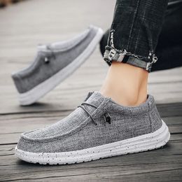 Canvas Men Shoes Male Loafer Lightweight Soft Sole Breathable SlipOn Walking Casual for Zapatos Hombre Big Size 240524
