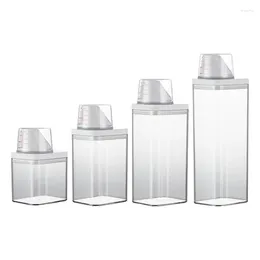 Storage Bottles Airtight Laundry Detergent Dispenser Powder Box Clear Washing Liquid Container With Lids