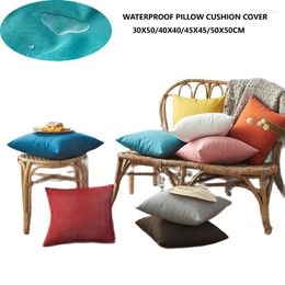 Pillow Waterproof Sofa Cover Linen 30x50/40x40/45x45/50x50CM Blue Red Yellow Green Grey Home Courtyard Outdoor Decor Pillowcase