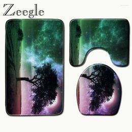 Bath Mats Zeegle Scenic Printed Mat Bathroom Rug Set Decor Carpet Absorbent Toilet Non-slip Shower