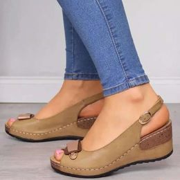 Pointed Toe 306 Heeled Sandals For Shoes Women Wedge Heels Platform Sandalias Mujer Summer Footwear 80b